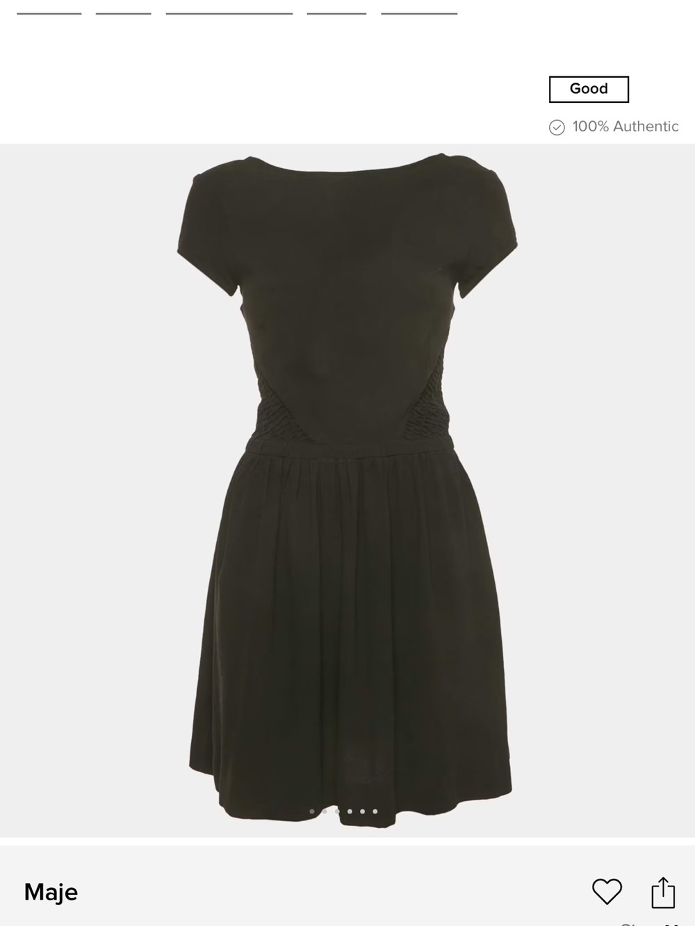 Maje Black Short-Sleeve Fit-and-Flare Dress